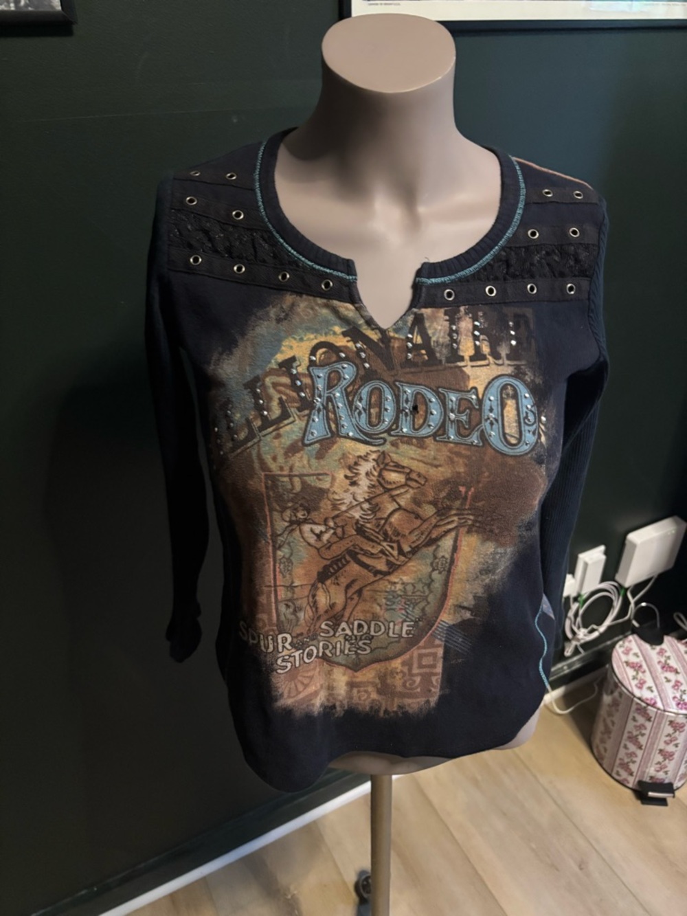 Rodeo Graphic Long Sleeve Tee -  western county cowgirl